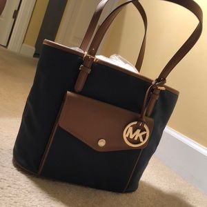 Michael Kors Jet Set Navy Blue Nylon Bag